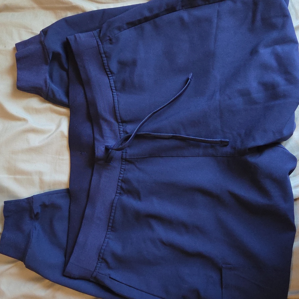 Mandala High Waisted Scrubs Joggers XLP Navy - Picture 2 of 5